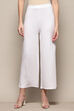 Beige Viscose Blend Solid Palazzo image number 5