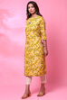 Black Cotton Straight Printed Kurta image number 0