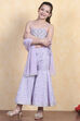 Lavender Cotton Strappy Blouse & Sharara Set image number 0