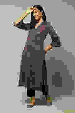 Oil Pink Straight Printed Kurta image number 0