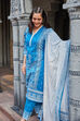 Blue Cotton Printed Straight Kurta & Pants Suit Set image number 0