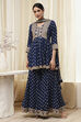 Ivory Georgette Embroidered Peplum Suit Set image number 6