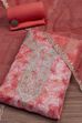 Old-Rose Organza Rajasthani Print Unstitched Suit Set image number 0