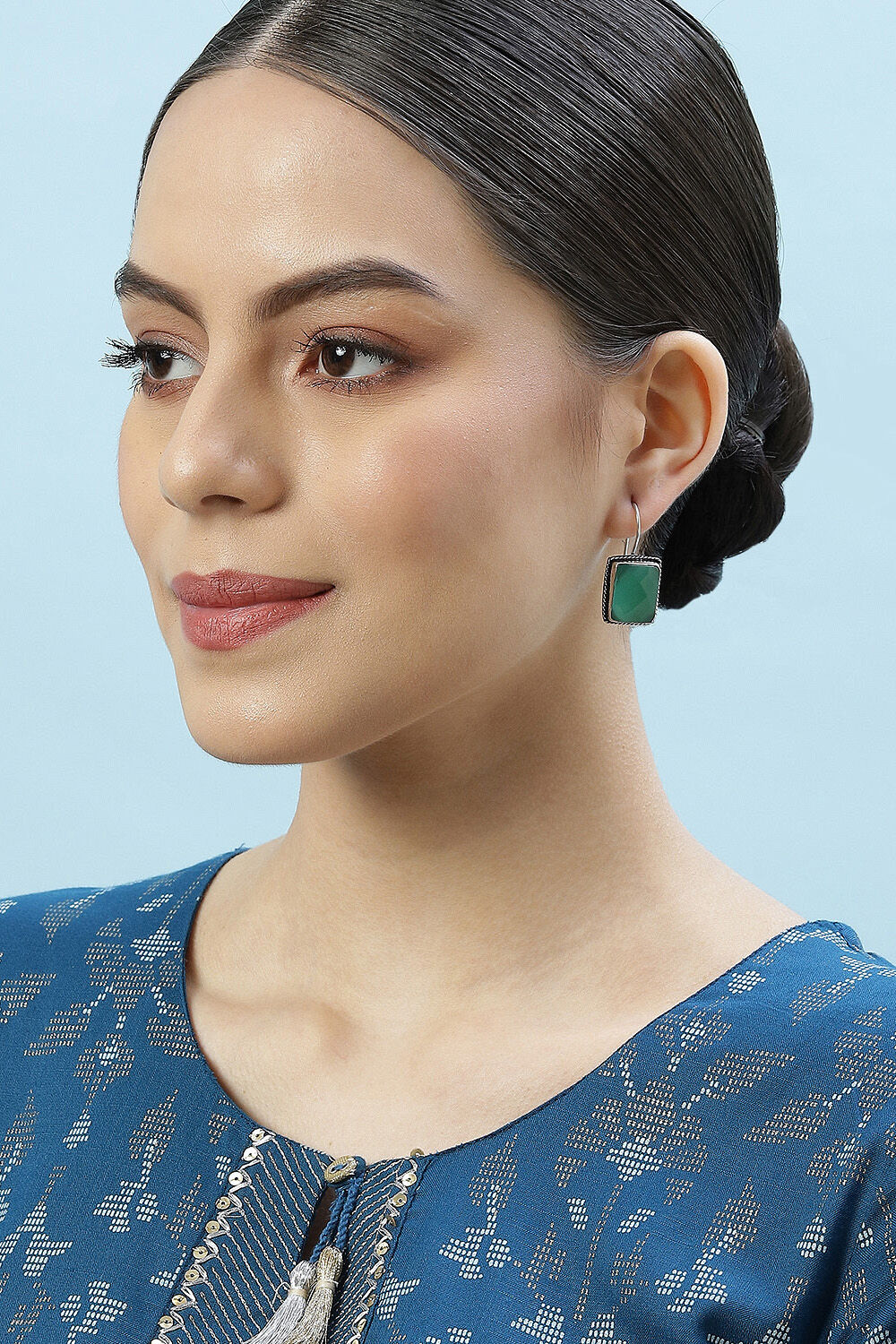 Green Brass Earrings image number 3