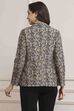 Brown Viscose Straight Printed Jacket image number 3