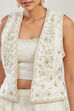 Off White Silk Chanderi Embroidered Co-Ord Set image number 1