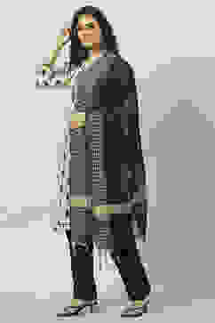 Green Cotton Unstitched Suit Set image number 5