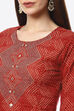 Red Cotton Unstitched Suit Set image number 1