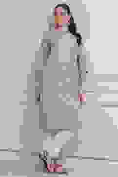 Lilac Poly Cotton Straight Kurta Pants Set image number 0