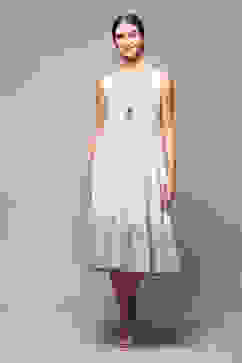 Lavender Cotton Tiered Dress image number 5