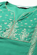 Green Cotton Flared Printed Kurta image number 1