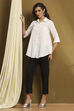 Dusk Blue Cotton Blend Solid Straight Shirt Style Kurti image number 0