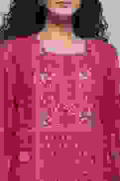 Pink Printed Straight Suit Set image number 1