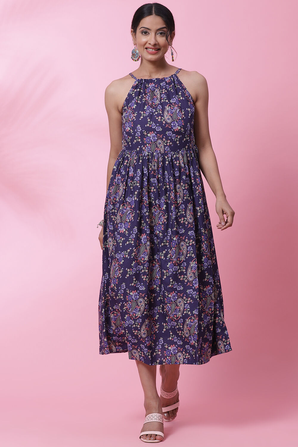 Blue Rayon Fusion Dress image number 0