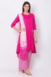 Fuschia Relaxed Kurta Palazzo Suit Set image number 3
