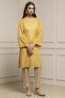 Yellow Rayon Straight Printed Kurta image number 4