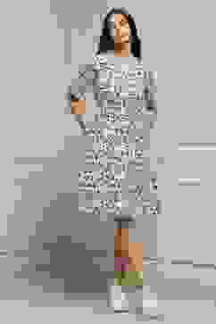 Indigo Rayon Floral Short Dress With Belt image number 1