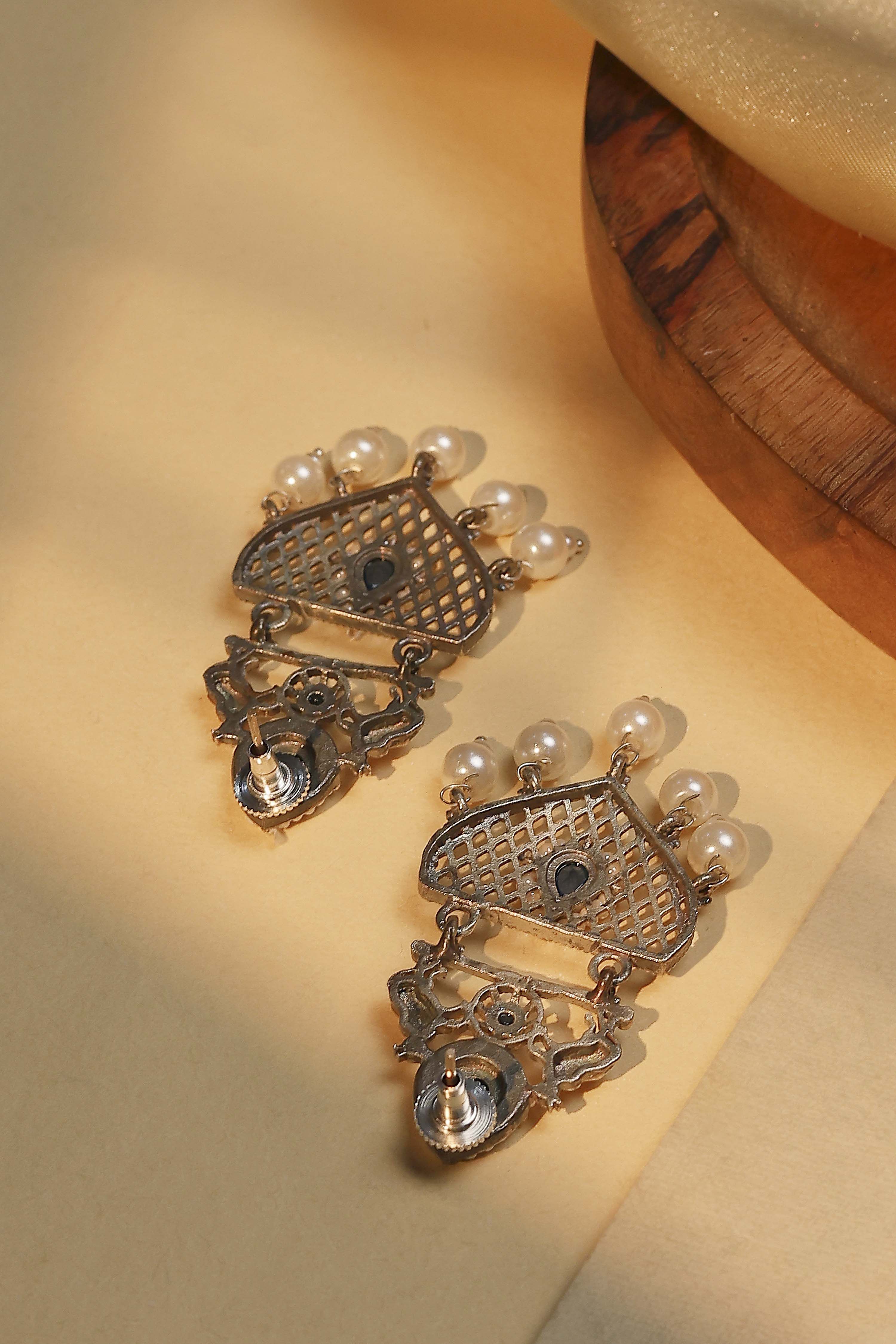 Navy Brass Drop & Danglers image number 2