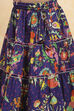 Purple Cotton Printed Tiered Lehenga Set image number 2