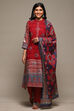 Rust & Indigo Rayon Straight Kurta Palazzo Suit Set image number 7