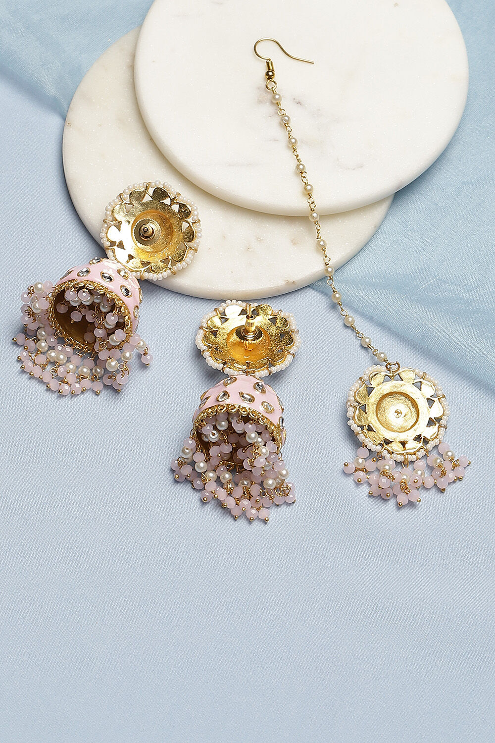 Light Pink Brass Necklace Set image number 2