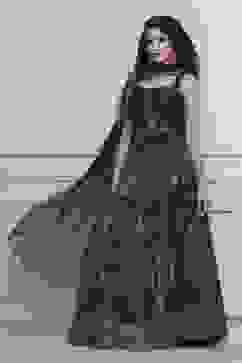 Blue Fitted Printed Lightweight Lehenga Set image number 6