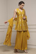 Yellow Viscose Blend A-Line Printed Garara Suit Set image number 5