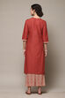 Sap Green Cotton Straight Kurta Palazzo Suit Set image number 4