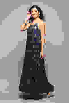 Dark Purple Polyester Tiered Dress image number 2