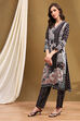 Black Viscose Straight Kurta Set image number 3