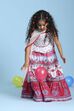 White Cotton Printed Tiered Lehenga Set image number 0