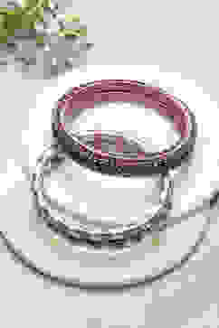 Lilac Plastic & Thread Bangles image number 0