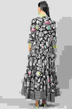 Black Cotton Printed Dress image number 4