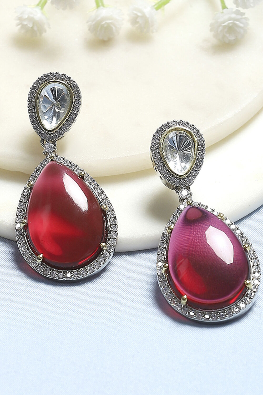 Red Brass Drop & Danglers image number 0