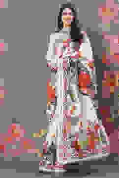 Rohit Bal Off White Cotton Silk Printed Saree image number 0