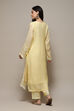 Yellow Organza Printed Unstitched Suit Set image number 5