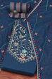 Blue Cotton Unstitched Suit set image number 0