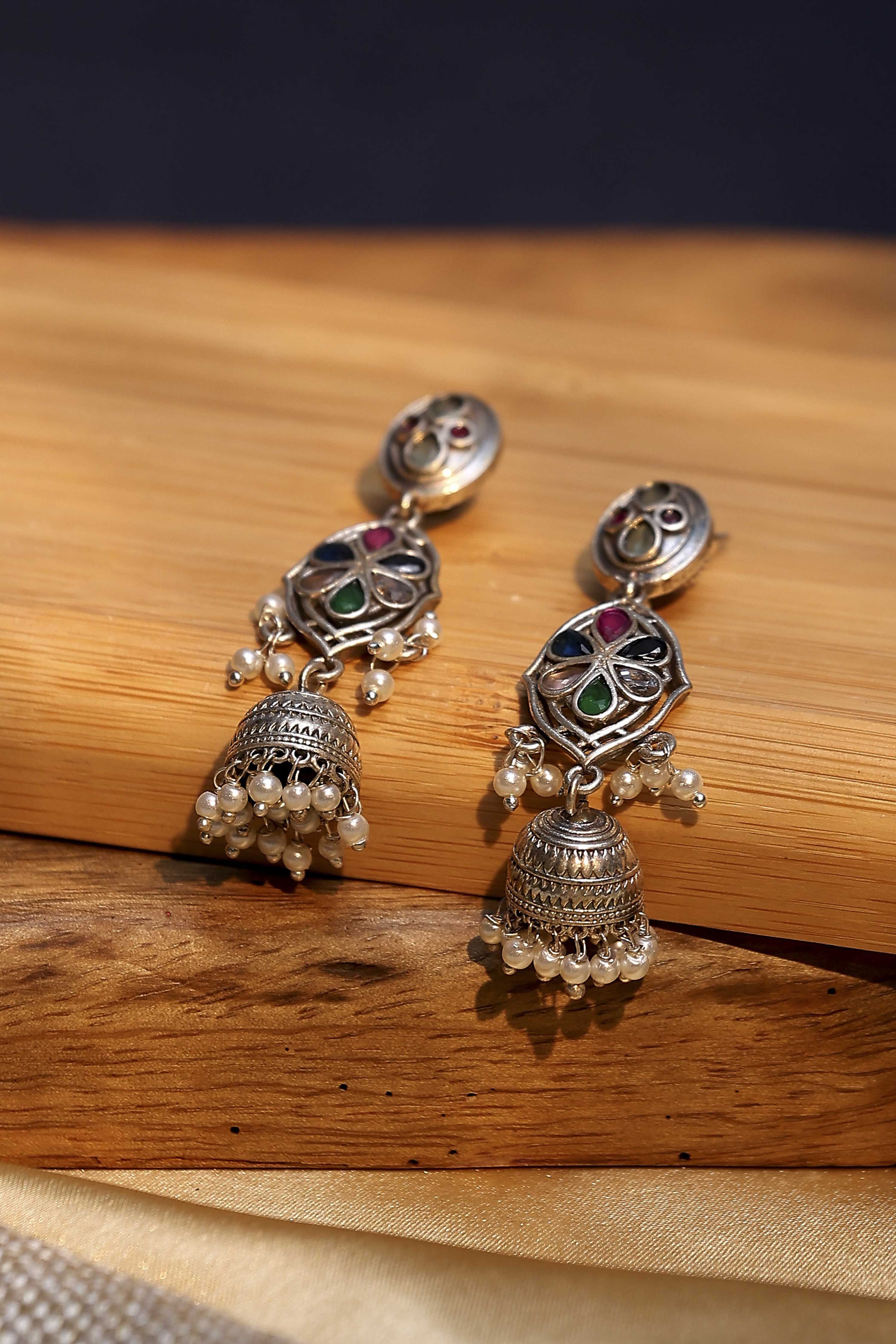 Multicolor Brass Jhumka image number 0