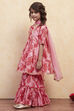 Pink Cotton Printed Gathered Suit Set image number 3