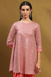 Aqua Blue Viscose Blend Embellished Asymmetric Kurta Set image number 1