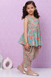 Turquoise Cotton Short Kurti image number 6