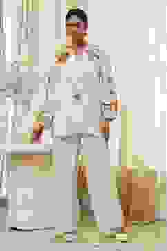 Off-White Embroidered Straight Co-ord Set image number 0