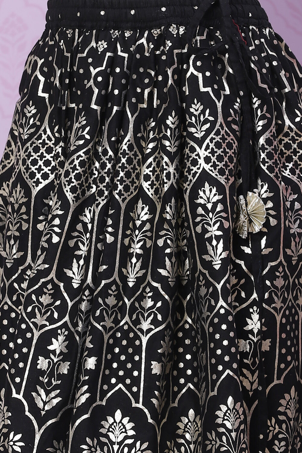 White And Pink Art Silk Flared Lehenga image number 1