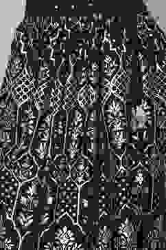 White And Black Art Silk Flared Lehenga image number 1
