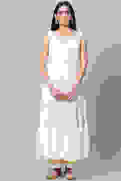 Yellow Cotton Double Layered Kurta Palazzo Suit Set image number 1