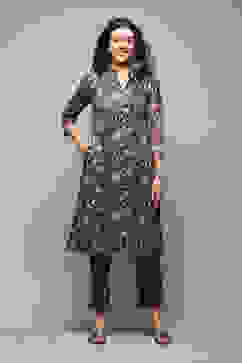 Brown Spandex Blend Straight Printed 2 Piece Set image number 0