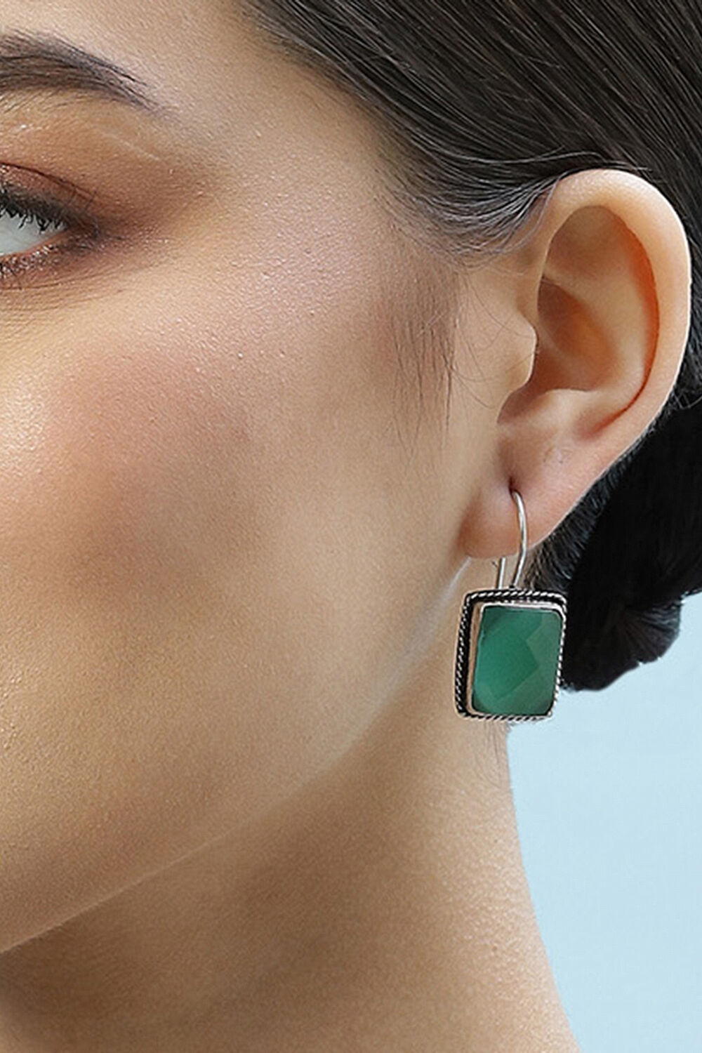 Green Brass Earrings image number 1