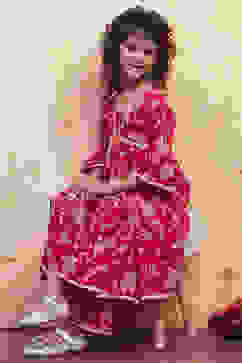 Red Cotton Printed Tiered Kurta Set image number 0