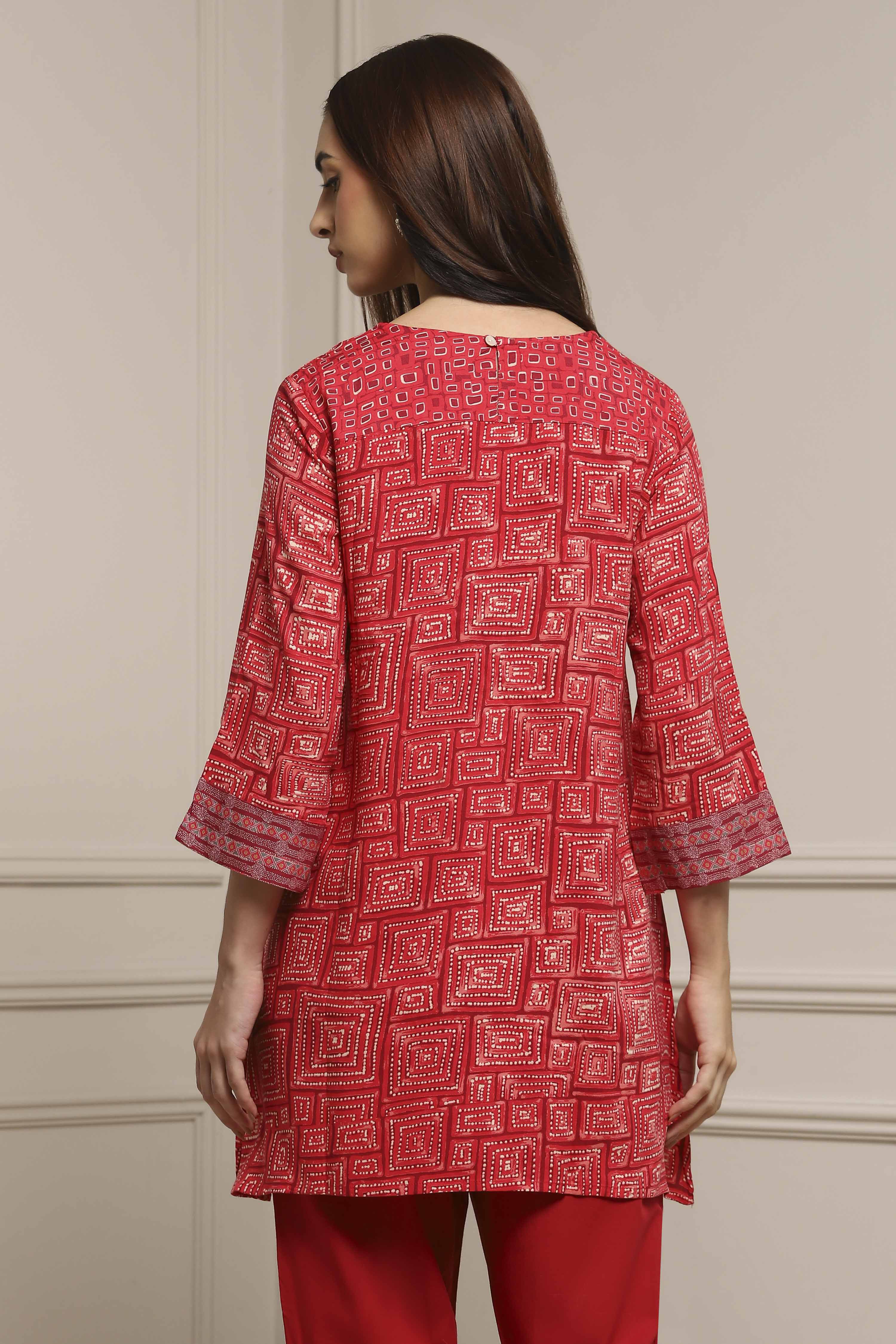 Coral Rayon Printed Kurti image number 3