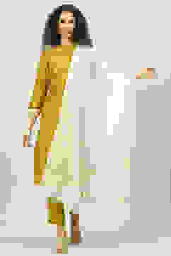 White Cotton Blend Yarndyed Dupatta image number 0